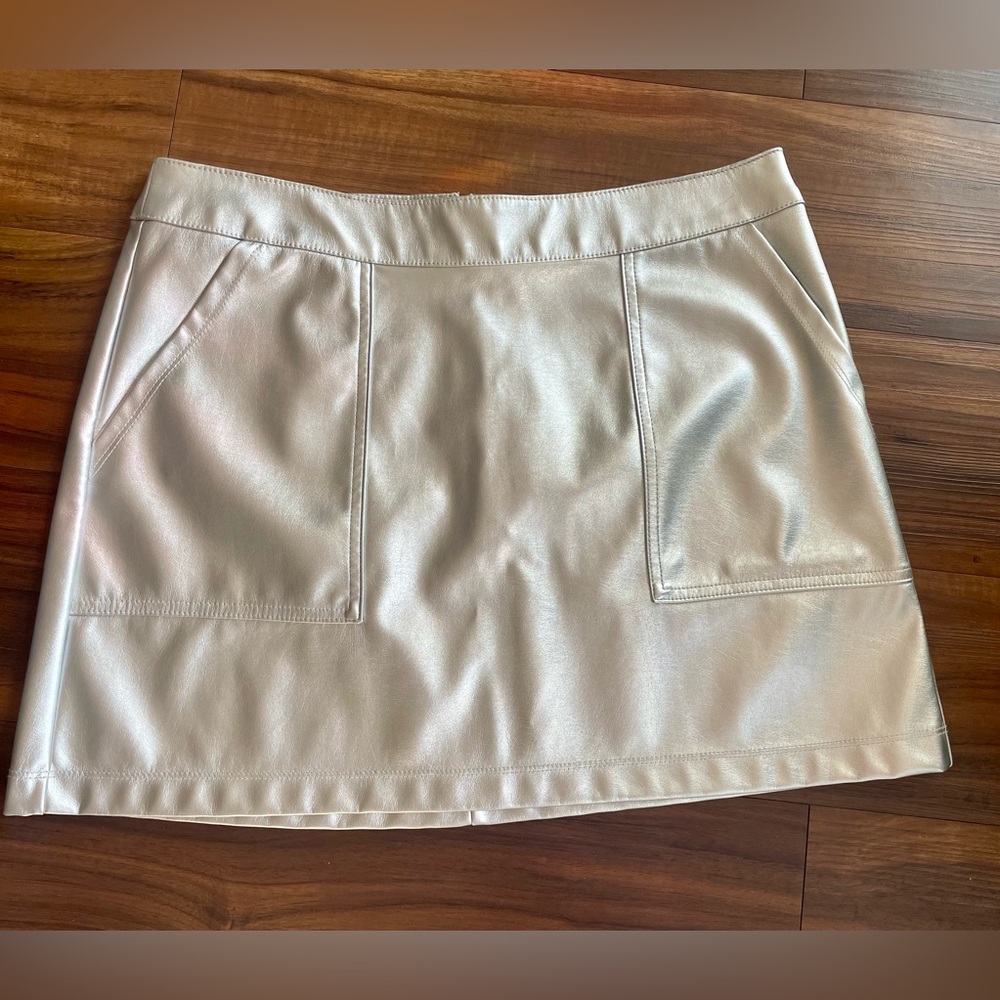 a new day Metallic Pearl Faux Leather Mini Skirt